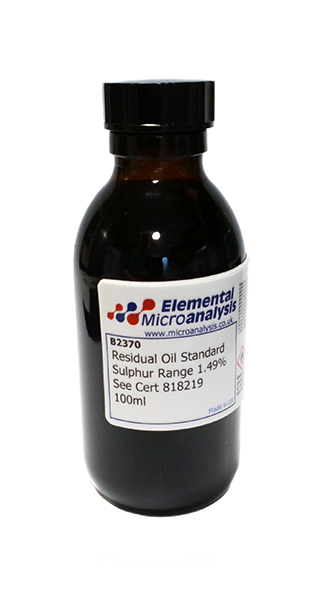 Residual Oil Standard Sulphur Range 1.49% See Cert 818219 100ml

Petroleum Distillates N.O.S 3 UN1268